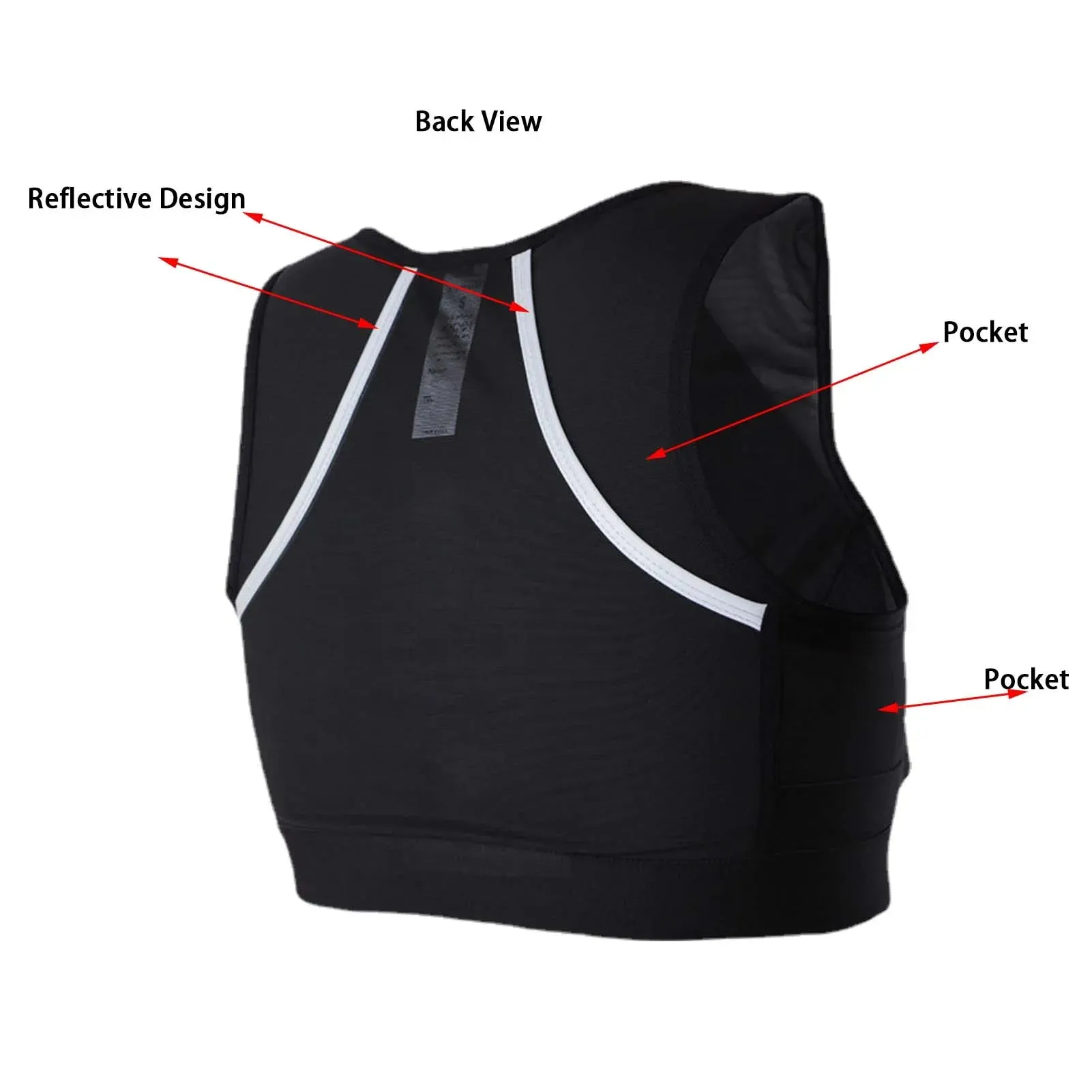 Running Vest Bag Breathable Mesh Cloth Cycling Backpack With Phone Holder Running Back Water Bottle Pocket With Reflective Strip