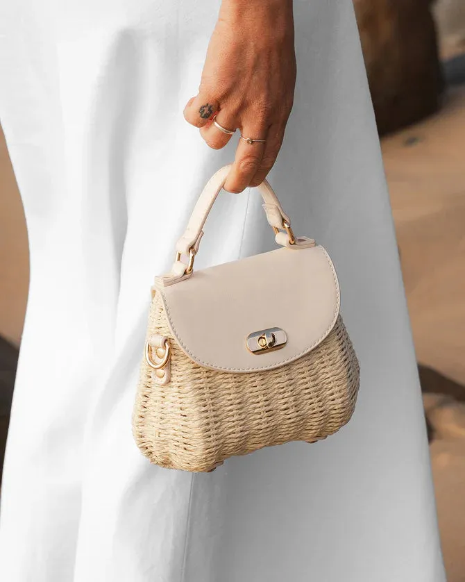 Sandy Raffia Crossbody Bag