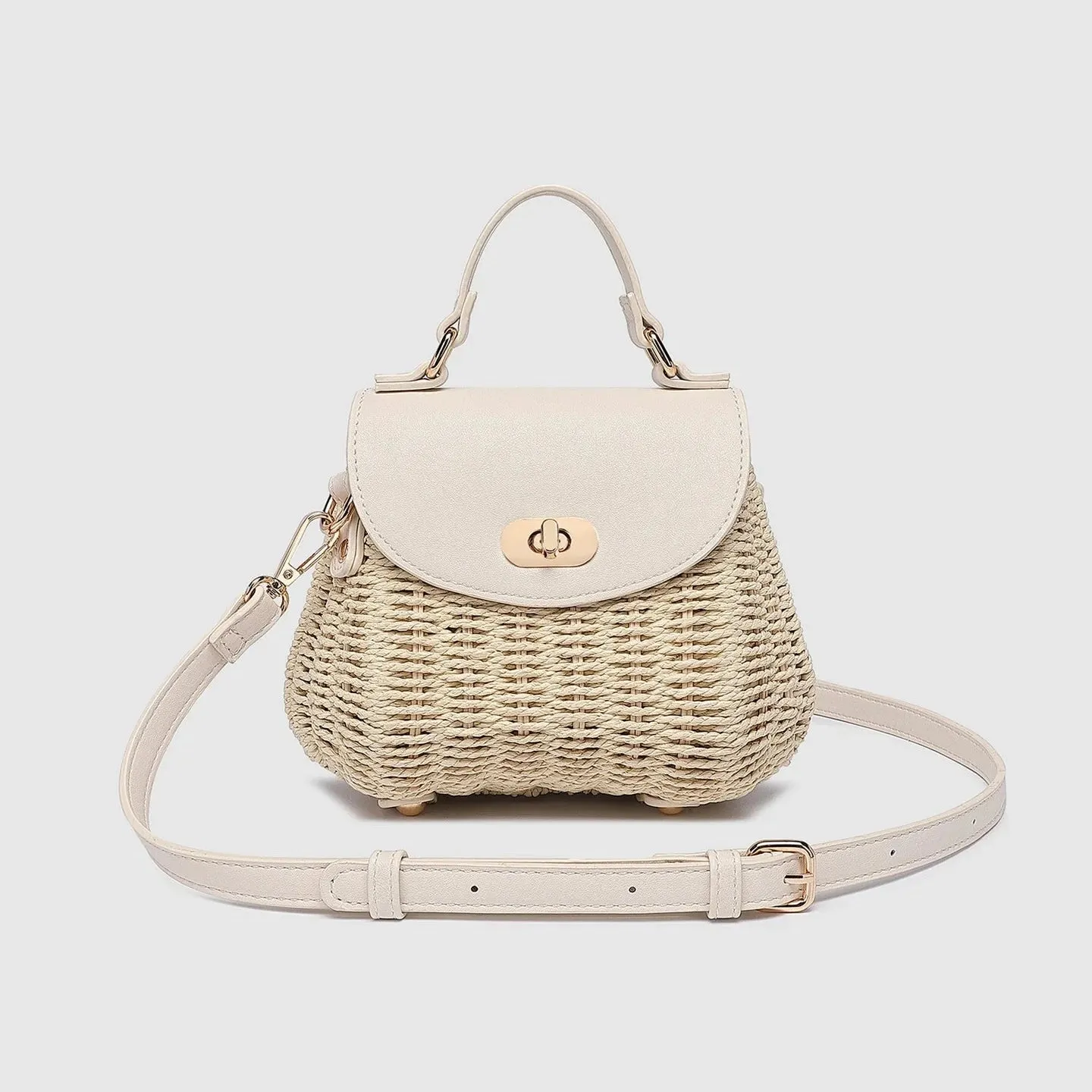 Sandy Raffia Crossbody Bag