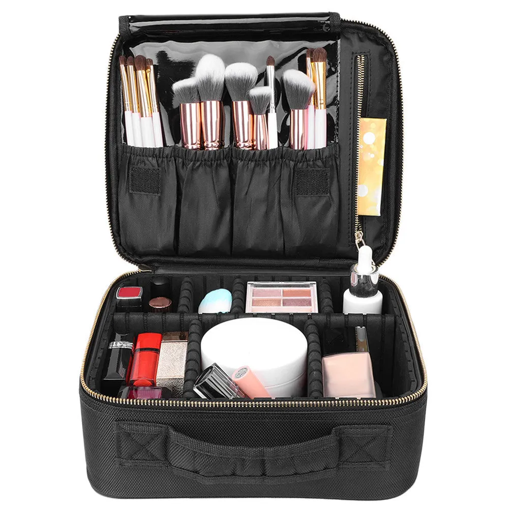 SHININGLOVE Storage Bag Cosmetic Bag Makeup Artist Travel Storage Bag Black