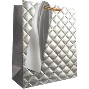 Silver Quilted Small Gift Bag