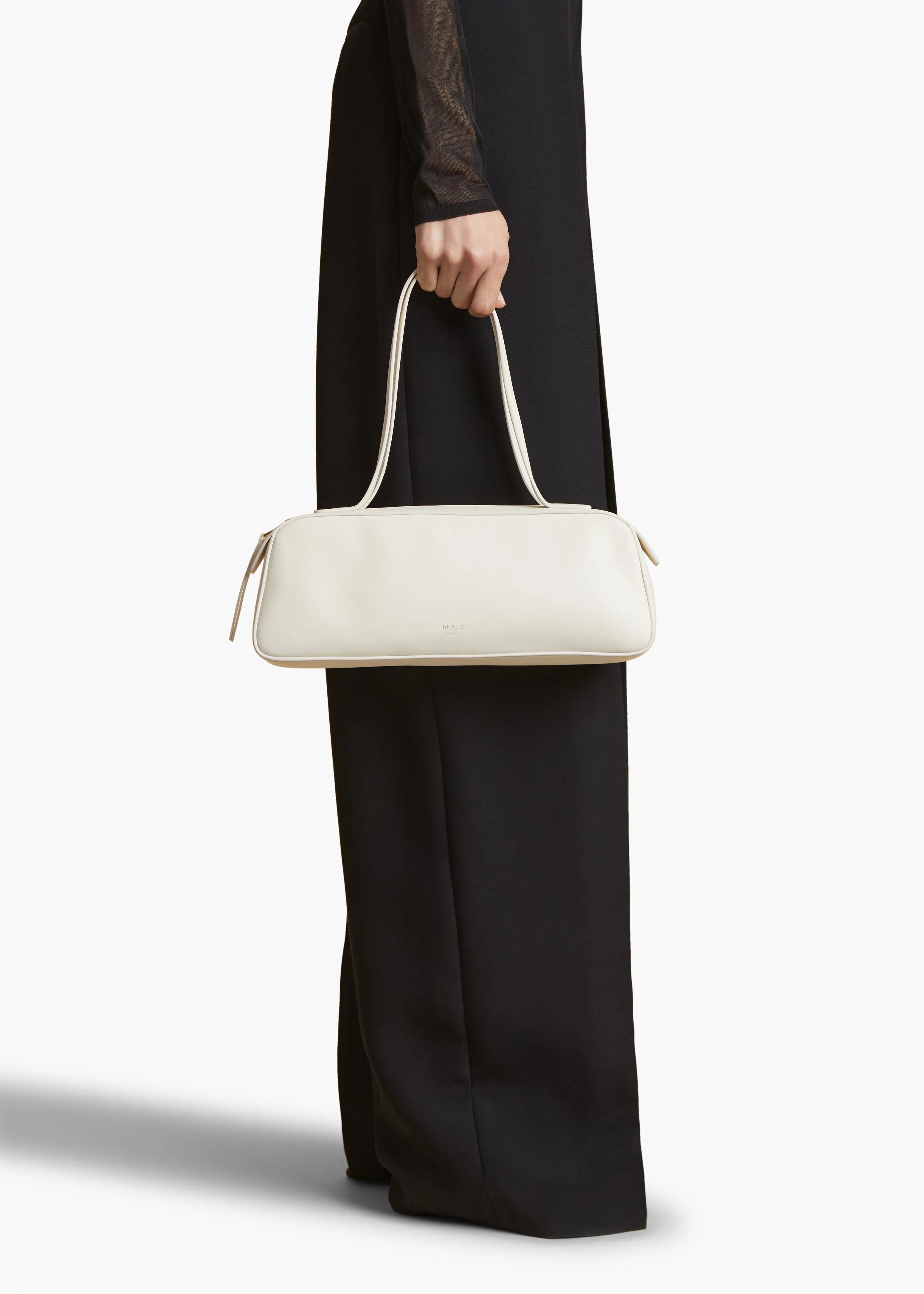 Simona Shoulder Bag in Cream Leather