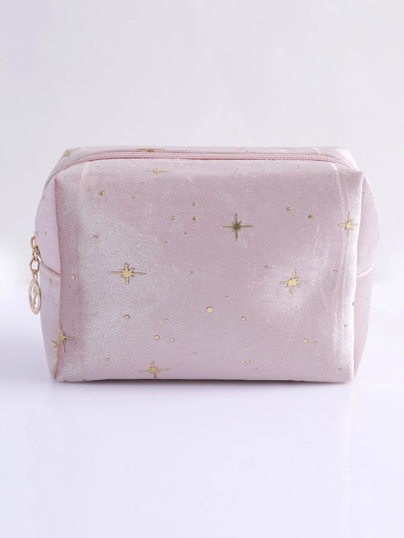 Soft Pink Star Design Makeup Bag Cosmetic Organizer Toiletries Bag Makeup