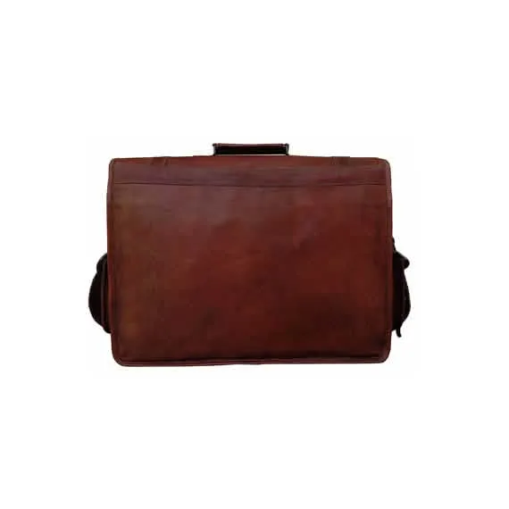 Sophisticated Brown Goat Leather Crossbody Bag for On-the-Go Students