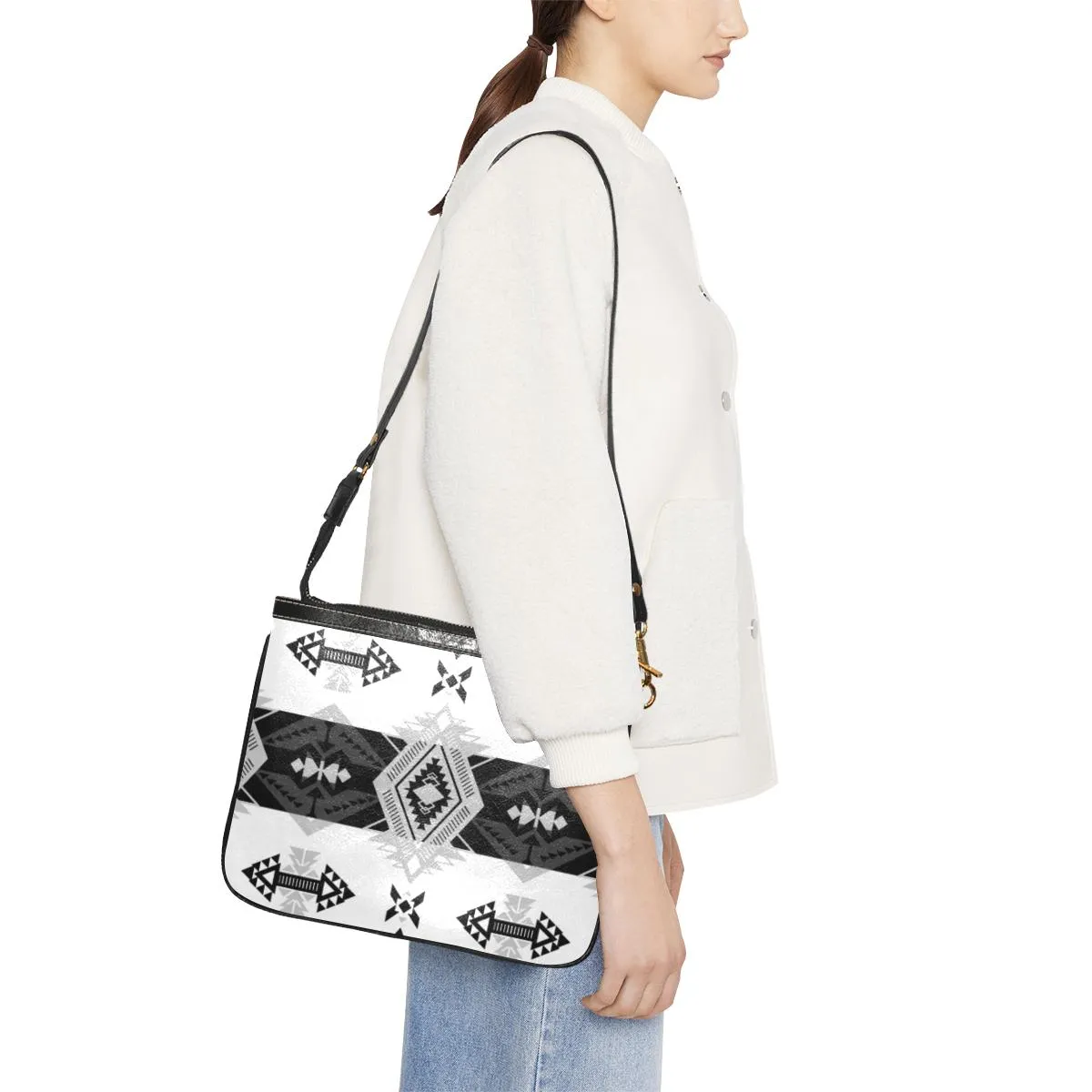 Sovereign Nation Black and White Small Shoulder Bag