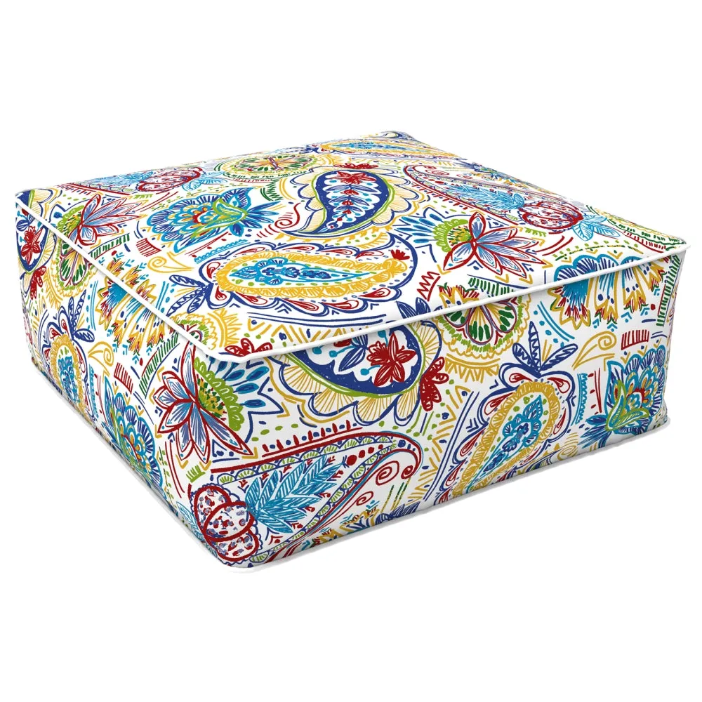 Square Inflatable Ottoman Paisley Chili LVTXIII Outdoor