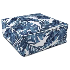 Square Inflatable Ottoman Palm Blue LVTXIII Outdoor