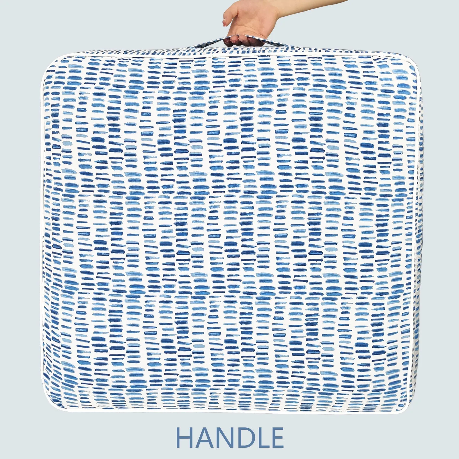 Square Inflatable Ottoman Pebble Blue LVTXIII Outdoor