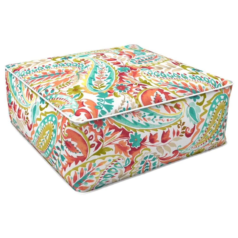 Square Inflatable Ottoman Pretty Paisley LVTXIII Outdoor