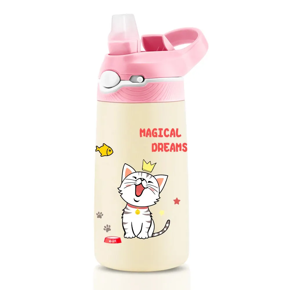 Stainless Steel Kids Water Bottle with Straw | Children's Vacuum Flask & Thermal Mug 400ML