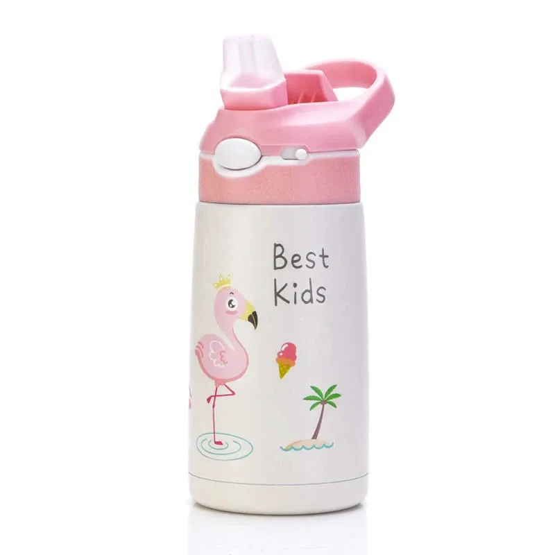 Stainless Steel Kids Water Bottle with Straw | Children's Vacuum Flask & Thermal Mug 400ML