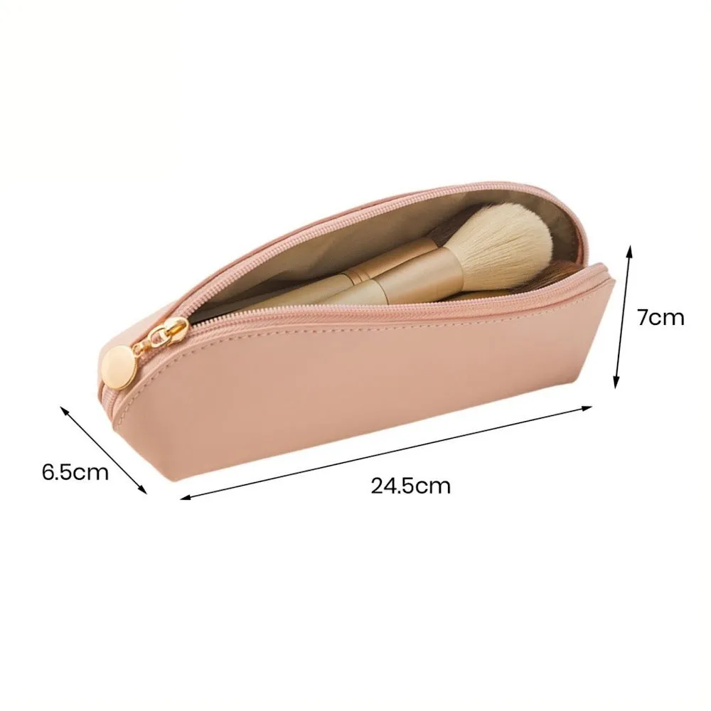 StitchesandTweed Travel Makeup Brush Holder, Portable Travel Cosmetic Brush Bag with Zipper, Makeup Brush Bag - Rose Sakura