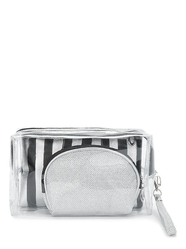 Striped Design Makeup Bag 3pcs