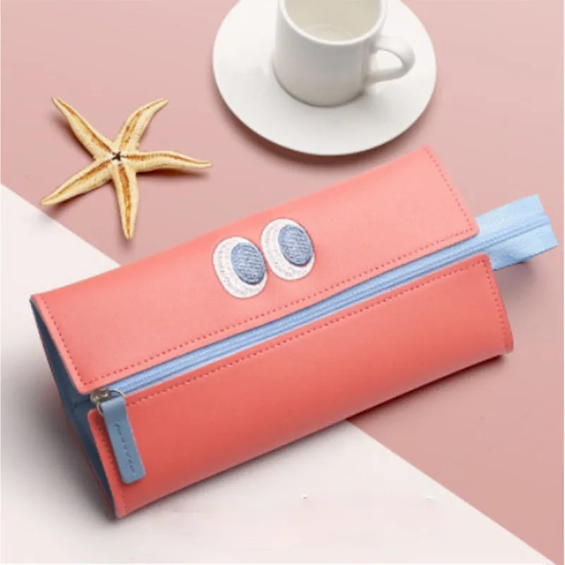 Student Cartoon Pencil Stationery Case Male and Female Student Large Capacity Portable Zippered Stationery Box