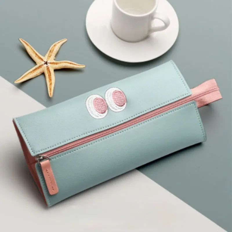 Student Cartoon Pencil Stationery Case Male and Female Student Large Capacity Portable Zippered Stationery Box