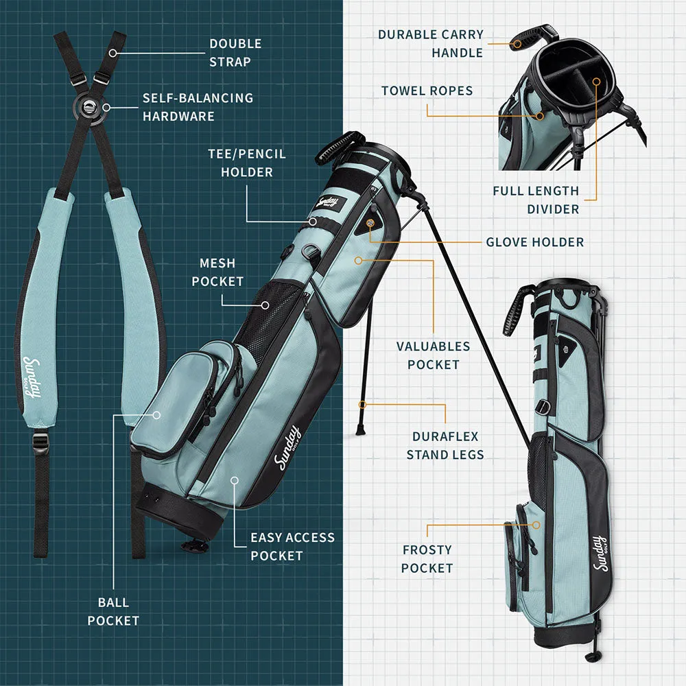 Sunday Golf Loma XL Pencil Stand Bag - Seafoam