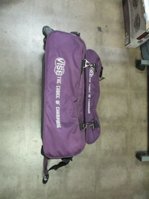 Used Vise 3 Ball Tote Bowling Rolling Bag w/ Shoe Bag - has slight wear