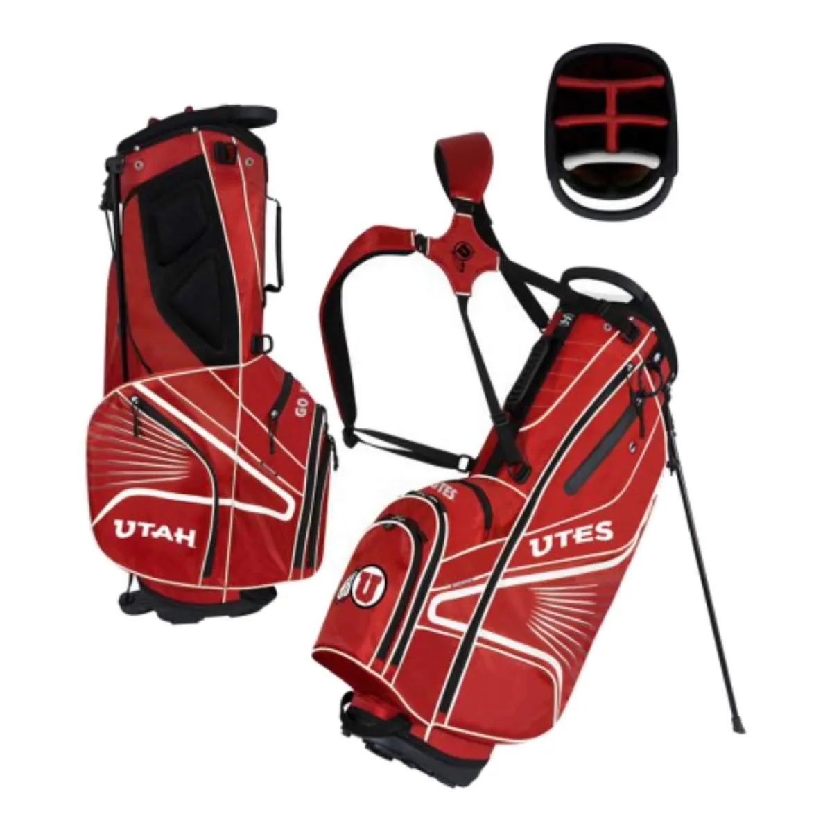 Utah Utes WinCraft "Grid Iron III" 6-Way Stand Golf Bag