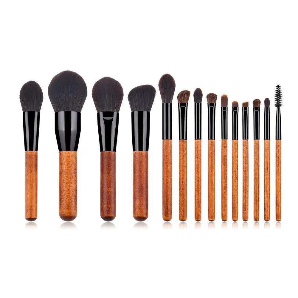 Vegan Makeup Brush Set- Elegance. Sustainable Wood & Black