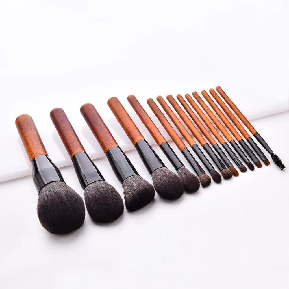 Vegan Makeup Brush Set- Elegance. Sustainable Wood & Black