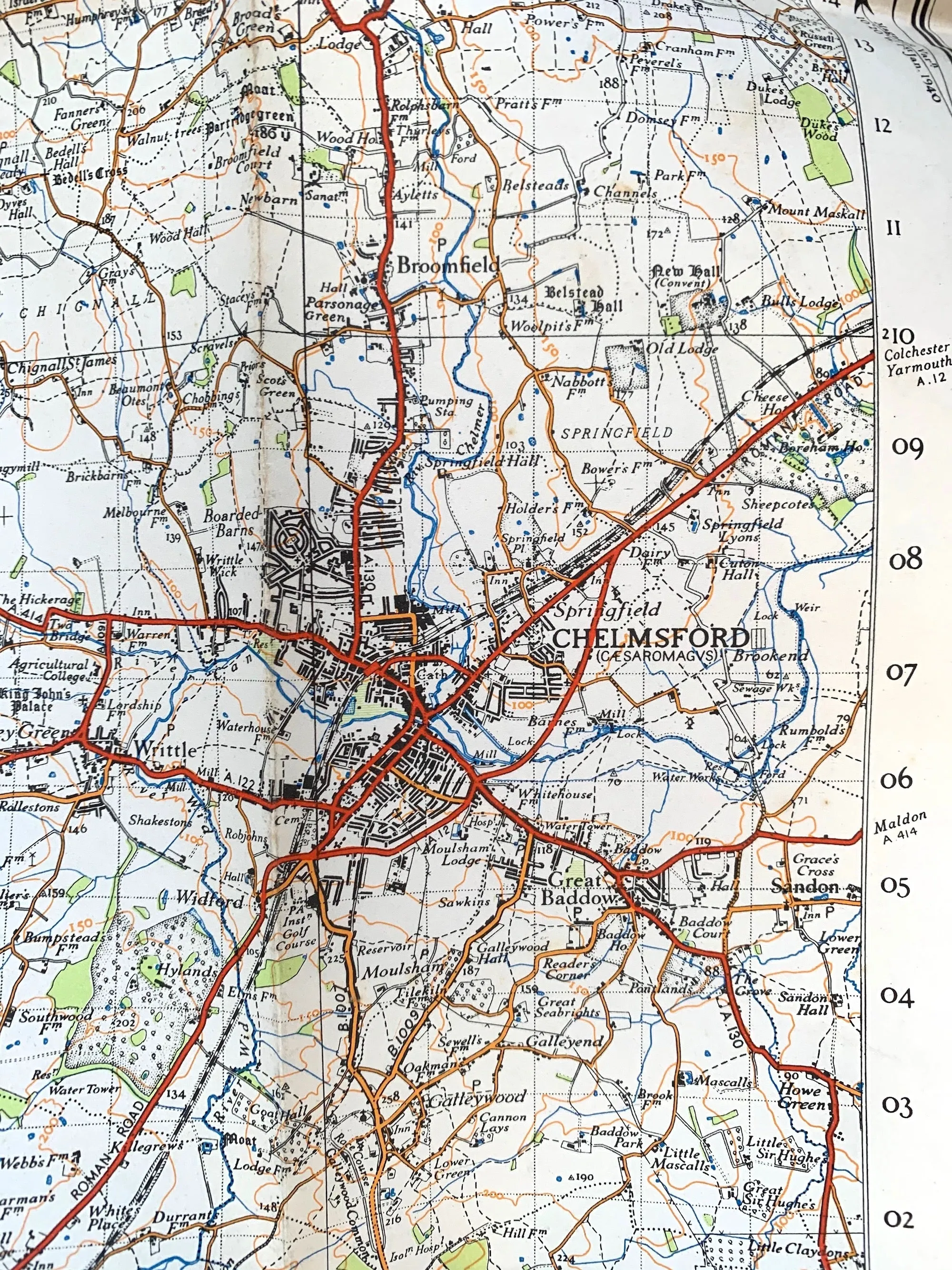 Very Interesting  1950s and 60s ORDNANCE SURVEY MAPs of N.E LONDON into Hertfordshire & Essex 1" to 1 Mile