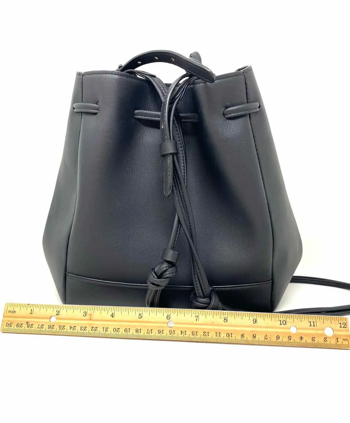 Von Holzhausen Black Crossbody vegan leather Bucket Bag