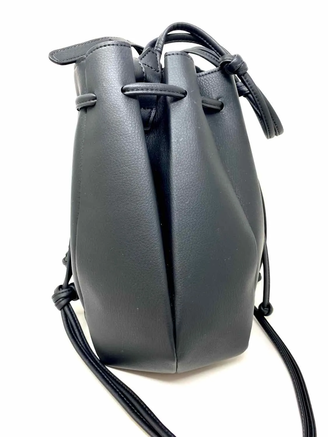 Von Holzhausen Black Crossbody vegan leather Bucket Bag