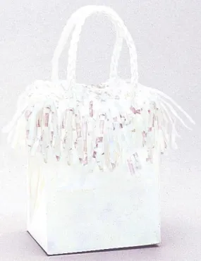 White Iridescent Gift Bag Balloon Weight