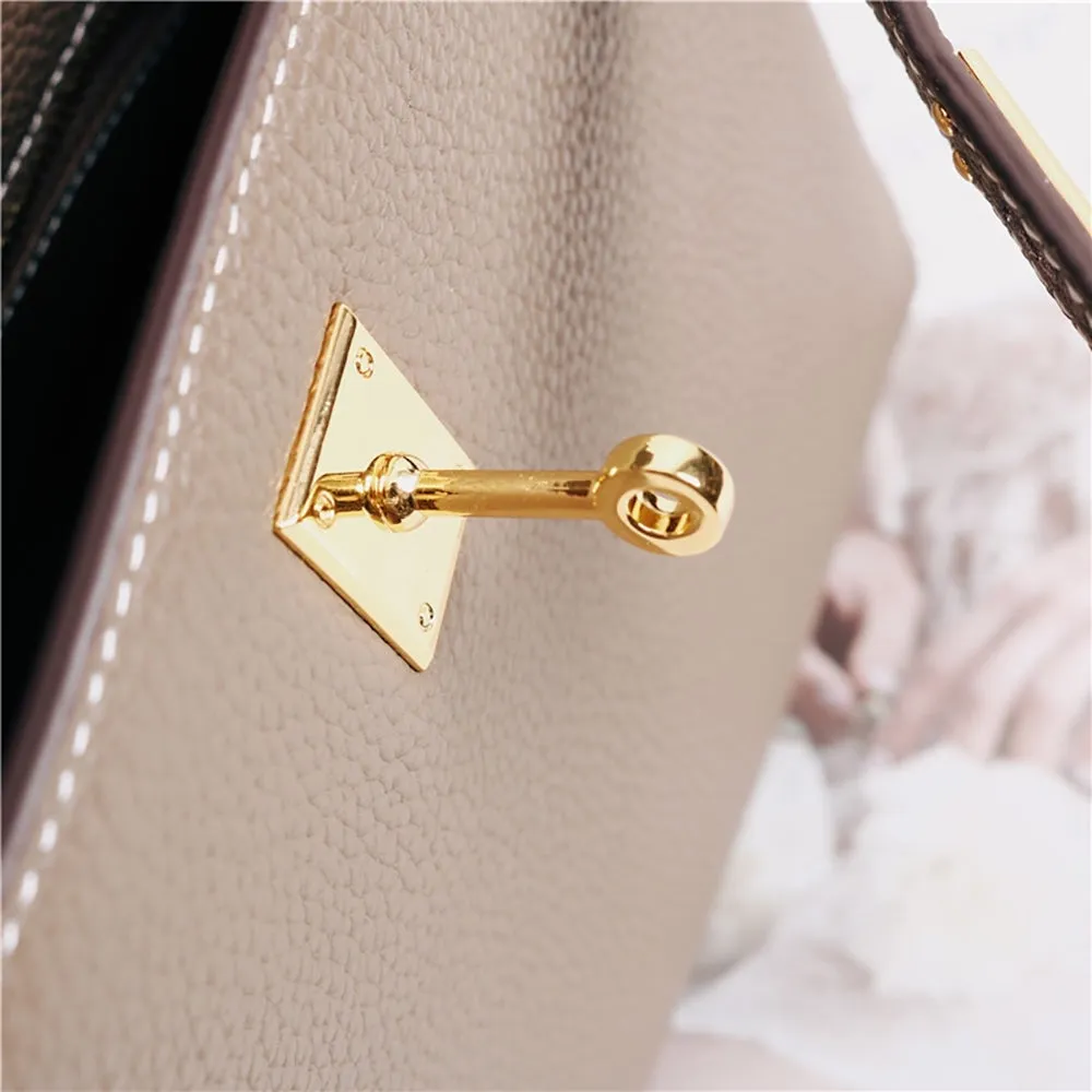 Womens Leather Padlock Handbag -Gold Hardware